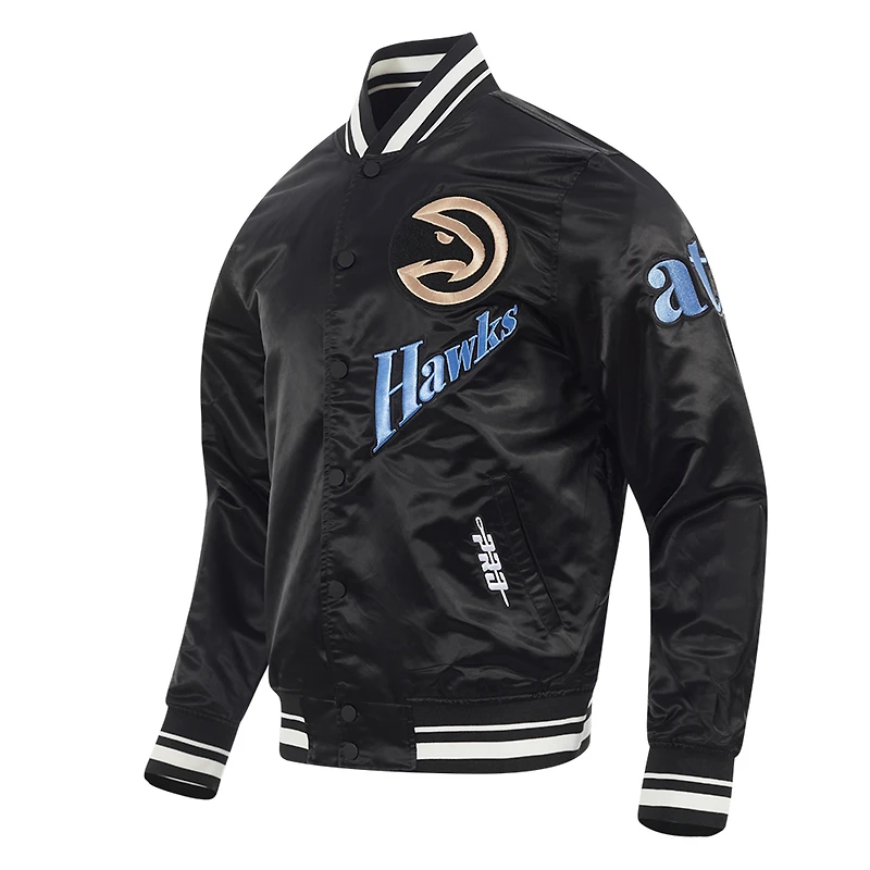 Veste à boutons-pression en satin Pro Standard pour homme Atlanta Hawks City Edition 2024/25 noire
