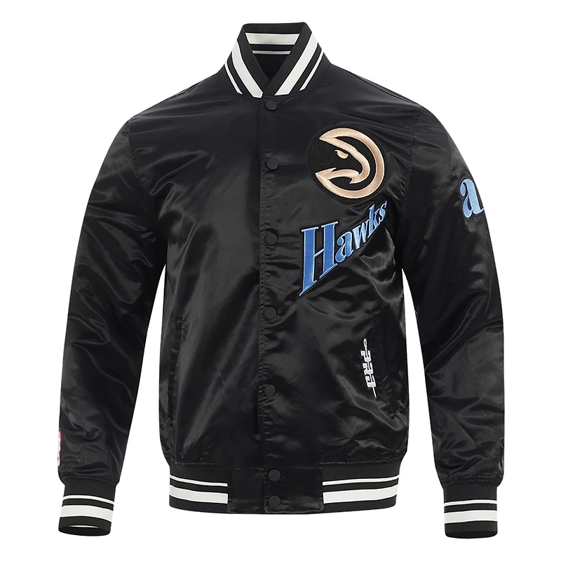 Veste à boutons-pression en satin Pro Standard pour homme Atlanta Hawks City Edition 2024/25 noire