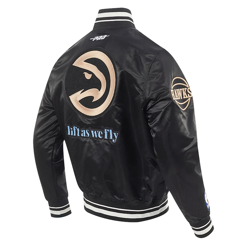 Veste à boutons-pression en satin Pro Standard pour homme Atlanta Hawks City Edition 2024/25 noire
