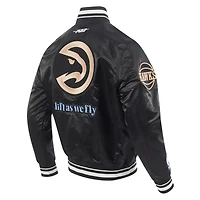 Veste à boutons-pression en satin Pro Standard pour homme Atlanta Hawks City Edition 2024/25 noire