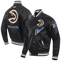 Veste à boutons-pression en satin Pro Standard pour homme Atlanta Hawks City Edition 2024/25 noire