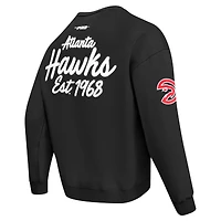 Men's Pro Standard Black Atlanta Hawks Paint the City Drop Shoulder Sweatshirt