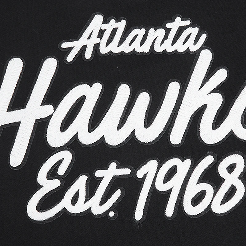 Men's Pro Standard Black Atlanta Hawks Paint the City Drop Shoulder Sweatshirt