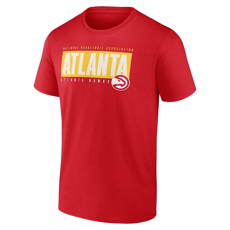 Men's Red Atlanta Hawks Blocked Out T-Shirt