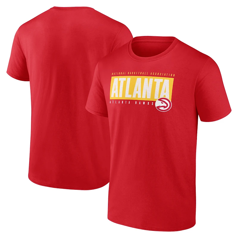 Men's Red Atlanta Hawks Blocked Out T-Shirt