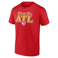 T-shirt rouge demi-terrain pour homme des Atlanta Hawks