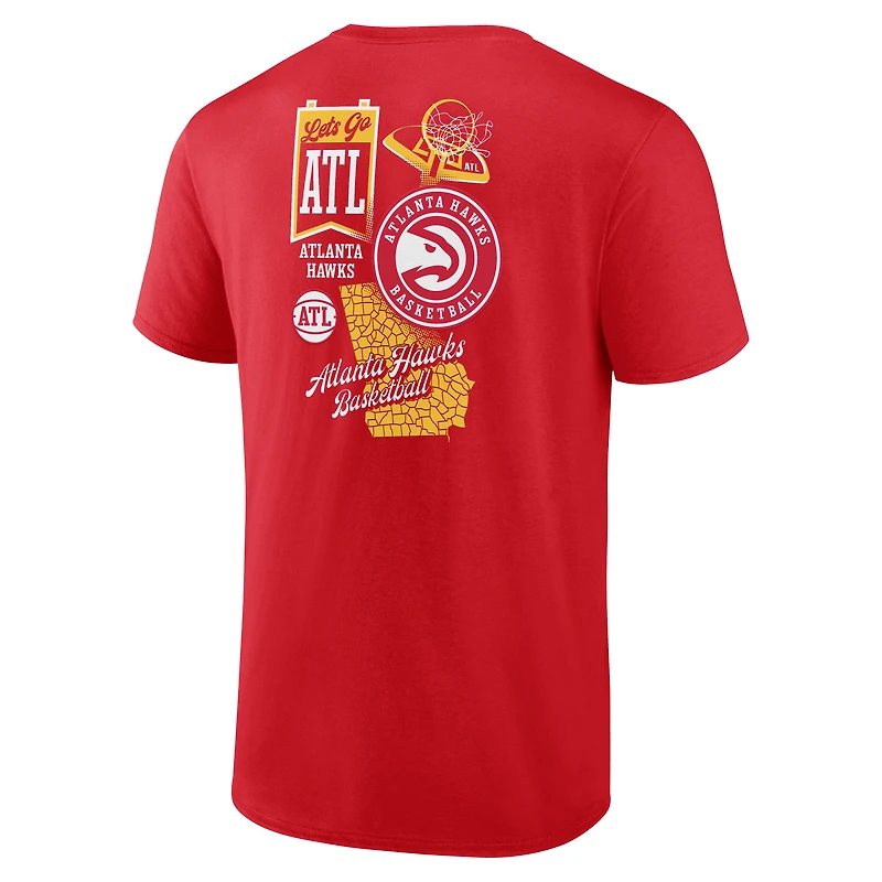 Men's Red Atlanta Hawks Split Zone T-Shirt