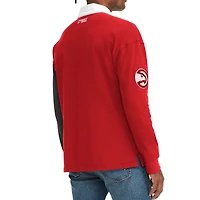 T-shirt à manches longues Tommy Jeans Atlanta Hawks Ronnie Rugby pour homme, rouge/noir