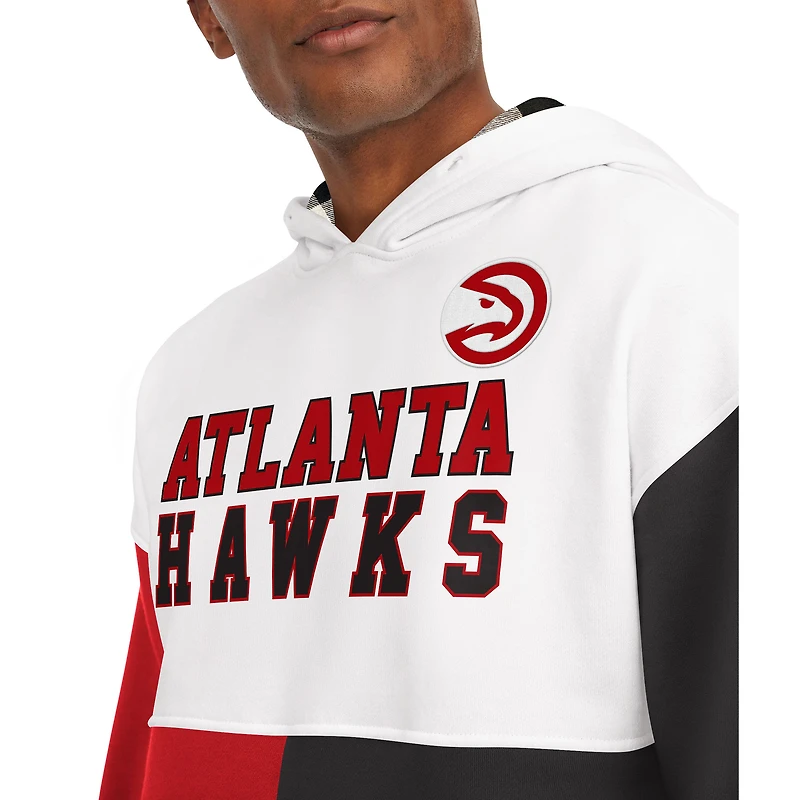 Sweat à capuche Tommy Jeans Atlanta Hawks Andrew Split blanc/rouge pour homme