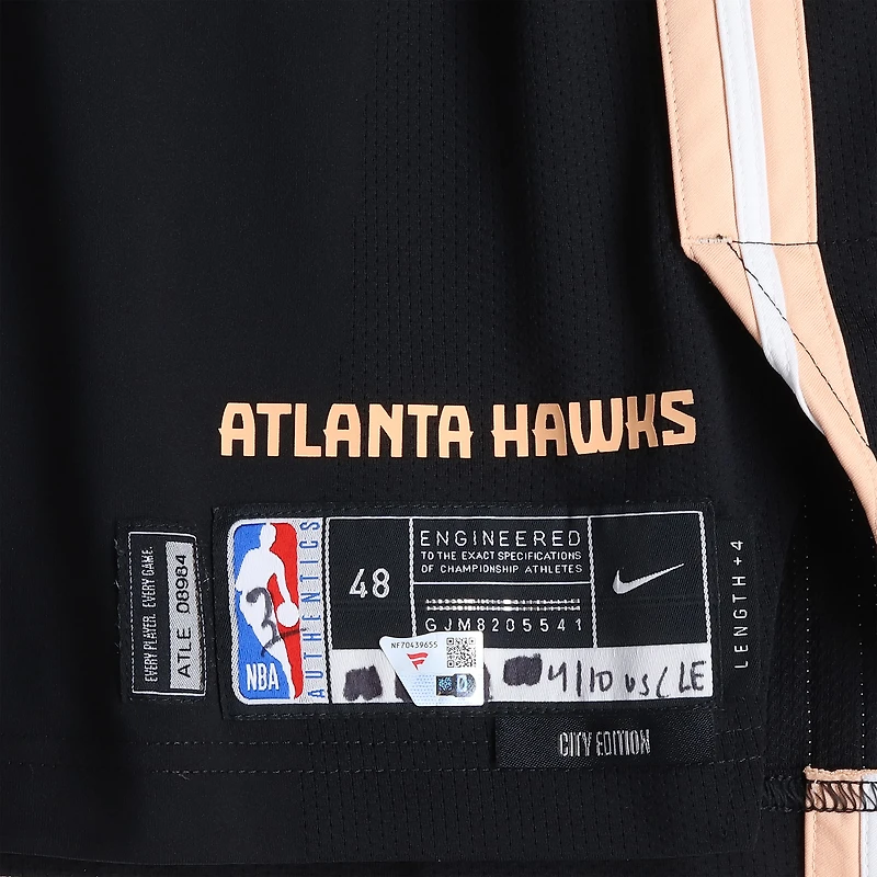 Maillot Nike City Edition noir n° 18 porté par Mouhamed Gueye (Atlanta Hawks) contre les Cleveland Cavaliers le 10 avril 2026 - Taille 48+4