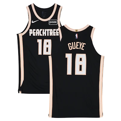 Maillot Nike City Edition noir n° 18 porté par Mouhamed Gueye (Atlanta Hawks) contre les Cleveland Cavaliers le 10 avril 2026 - Taille 48+4