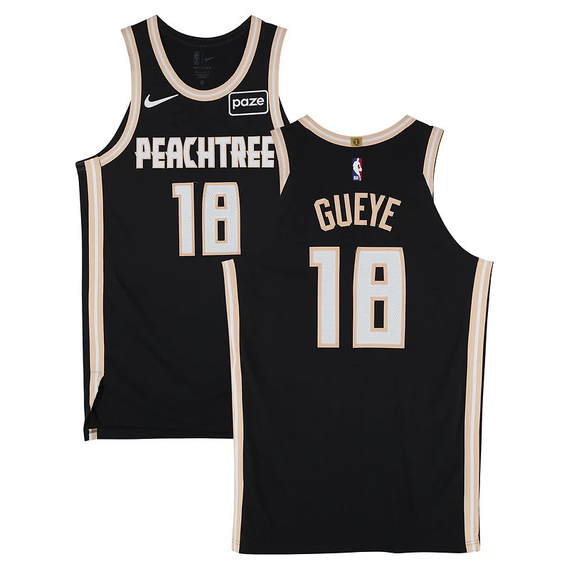 Mouhamed Gueye Atlanta Hawks Game-Used #18 Black Nike City Edition Jersey vs. Los Angeles Clippers on December 3, 2025 - Size 48+4