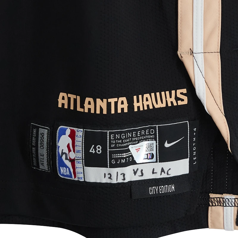 Mouhamed Gueye Atlanta Hawks Game-Used #18 Black Nike City Edition Jersey vs. Los Angeles Clippers on December 3, 2025 - Size 48+4