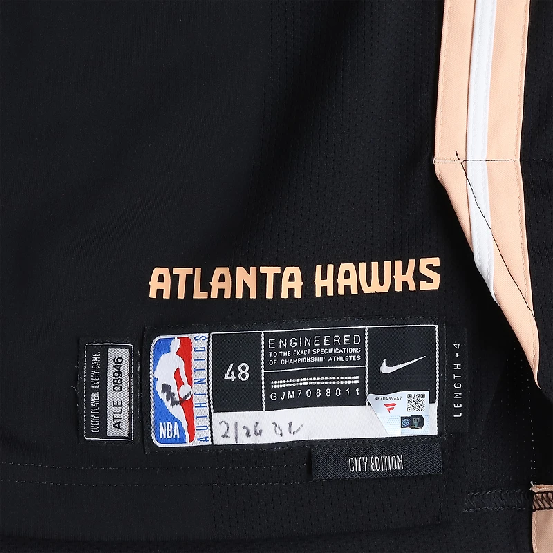 Mouhamed Gueye Atlanta Hawks Game-Used #18 Black Nike City Edition Jersey vs. Washington Wizards on February 26, 2026 - Size 48+4