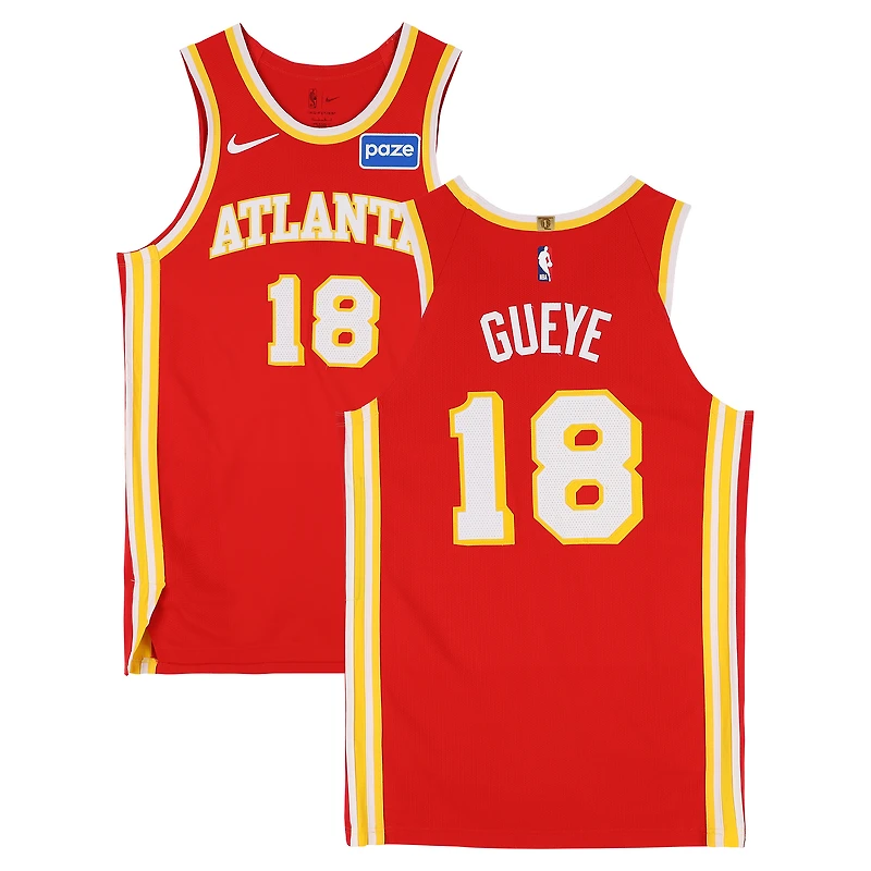 Mouhamed Gueye Atlanta Hawks Game-Used #18 Red Nike Jersey vs. Detroit Pistons on March 25, 2026 - Size 48+4