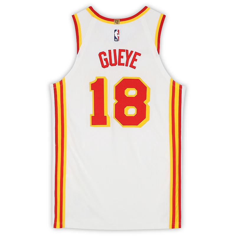 Mouhamed Gueye Atlanta Hawks Game-Used #18 White Nike Jersey vs. New York Knicks on April 18, 2026 - Size 48+4
