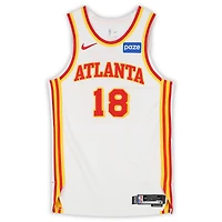 Mouhamed Gueye Atlanta Hawks Game-Used #18 White Nike Jersey vs. New York Knicks on April 18, 2026 - Size 48+4