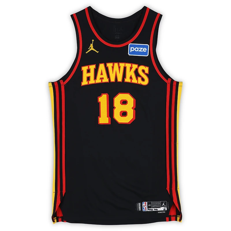 Mouhamed Gueye Atlanta Hawks Player-Issued #18 Black Jordan Brand Jersey from the 2025-26 NBA Season - Size 48+4