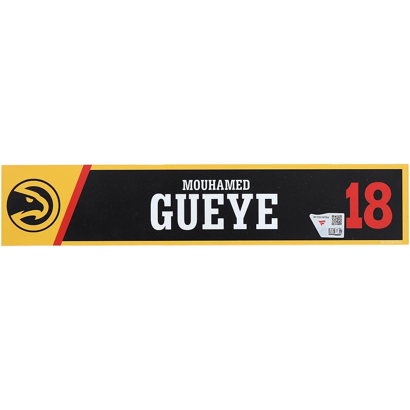 Mouhamed Gueye Atlanta Hawks Player-Issued #18 Black Nameplate from the 2025-26 NBA Season