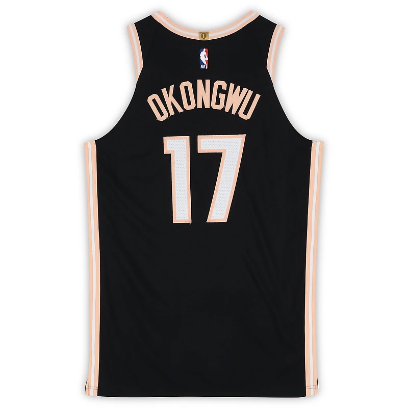Onyeka Okongwu Atlanta Hawks Game-Used #17 Black Nike City Edition Jersey vs. Cleveland Cavaliers on April 10, 2026 - Size 50+4