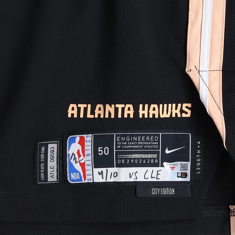 Onyeka Okongwu Atlanta Hawks Game-Used #17 Black Nike City Edition Jersey vs. Cleveland Cavaliers on April 10, 2026 - Size 50+4