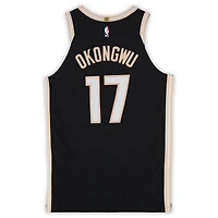 Maillot Nike City Edition noir n° 17 porté par Onyeka Okongwu (Atlanta Hawks) lors du match contre les Los Angeles Clippers le 3 décembre 2025 - Taille 50+4