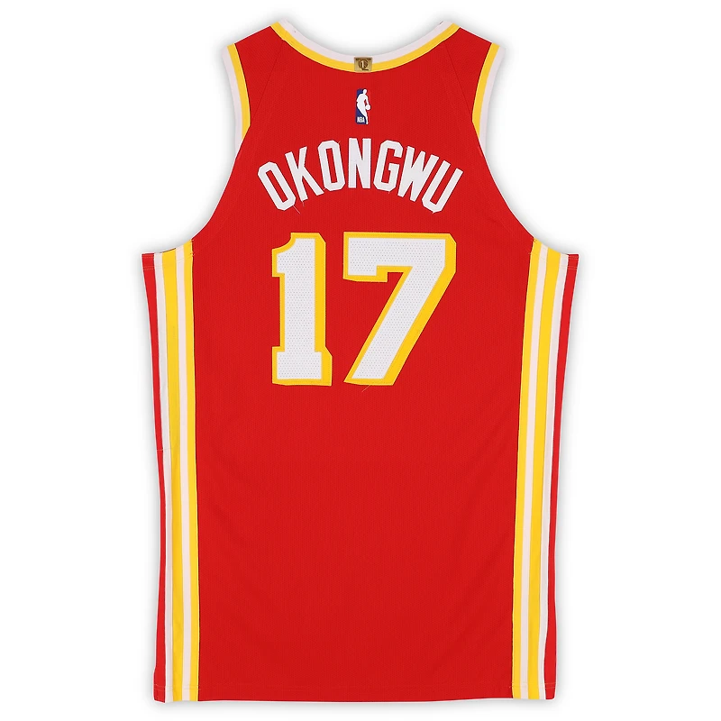 Onyeka Okongwu Atlanta Hawks Game-Used #17 Red Nike Jersey vs. Boston Celtics on March 27, 2026 - Size 50+4