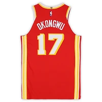 Onyeka Okongwu Atlanta Hawks Game-Used #17 Red Nike Jersey vs. Detroit Pistons on March 25, 2026 - Size 50+4