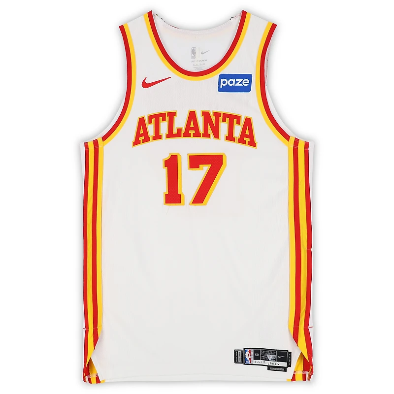 Onyeka Okongwu Atlanta Hawks Game-Used #17 White Nike Jersey vs. New York Knicks on April 25 and 30, 2026 - Size 50+4
