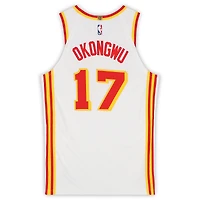 Onyeka Okongwu Atlanta Hawks Game-Used #17 White Nike Jersey vs. Portland Trail Blazers on March 1, 2026 - Size 50+4