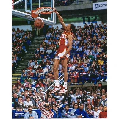 Spud Webb Atlanta Hawks Autographed 8" x 10" Dunk Contest Photograph