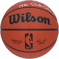 Ballon de basket-ball d'intérieur/extérieur Wilson Authentic Series autographié par Spud Webb des Atlanta Hawks avec inscription « 1986 Dunk Champ »