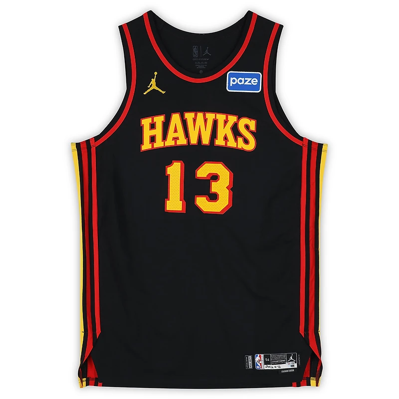 Tony Bradley Atlanta Hawks Game-Used #13 Black Jordan Brand Jersey vs. Miami Heat on April 12, 2026 - Size 54+4