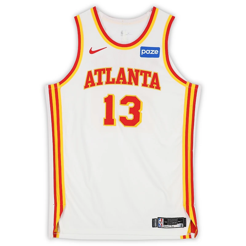 Tony Bradley Atlanta Hawks Game-Used #13 White Nike Jersey vs. New York Knicks on April 25 and 30, 2026 - Size 54+4