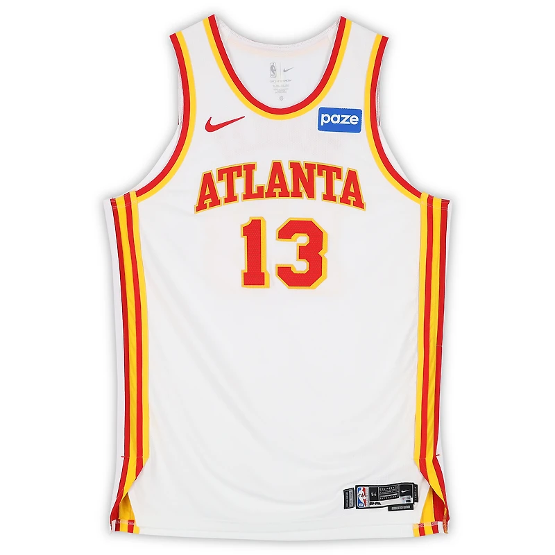 Tony Bradley Atlanta Hawks Player-Issued #13 White Nike Jersey from the 2025-26 NBA Season - Size 54+4