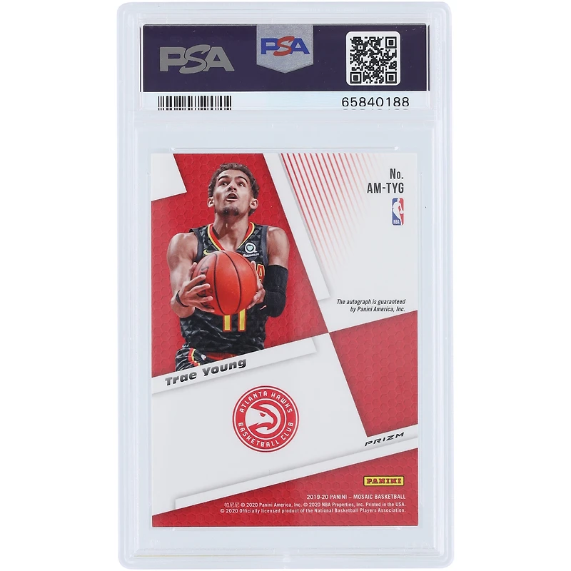 Trae Young Atlanta Hawks Autographed 2019-20 Panini Mosaic #AM-TYG PSA Authenticated 10/10 Card