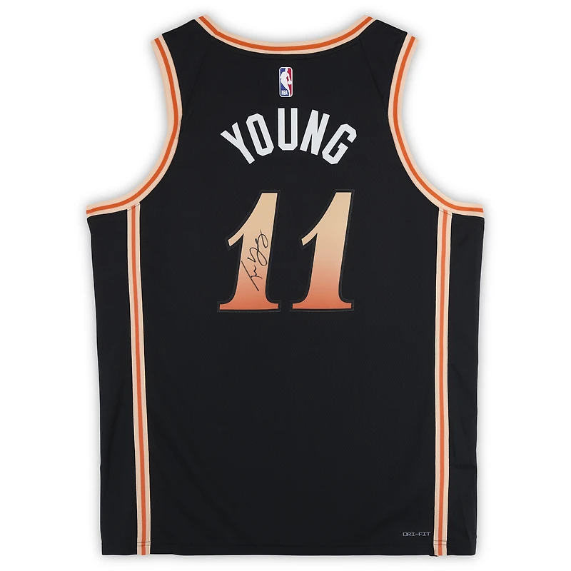 Trae Young Atlanta Hawks Autographed Black Nike 2022-23 City Edition Swingman Jersey