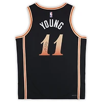 Trae Young Atlanta Hawks Autographed Black Nike 2022-23 City Edition Swingman Jersey