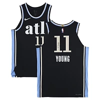 Trae Young Atlanta Hawks Autographed Black Nike 2023-24 City Edition Authentic Jersey  