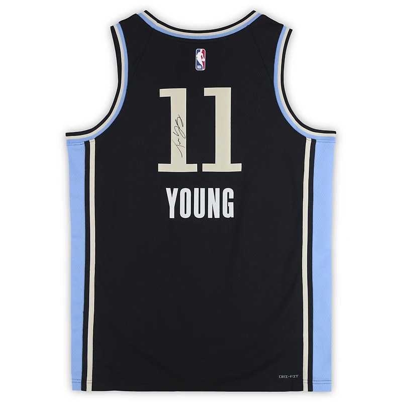 Trae Young Atlanta Hawks Autographed Black Nike 2023-24 City Edition Swingman Jersey