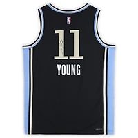 Trae Young Atlanta Hawks Autographed Black Nike 2023-24 City Edition Swingman Jersey