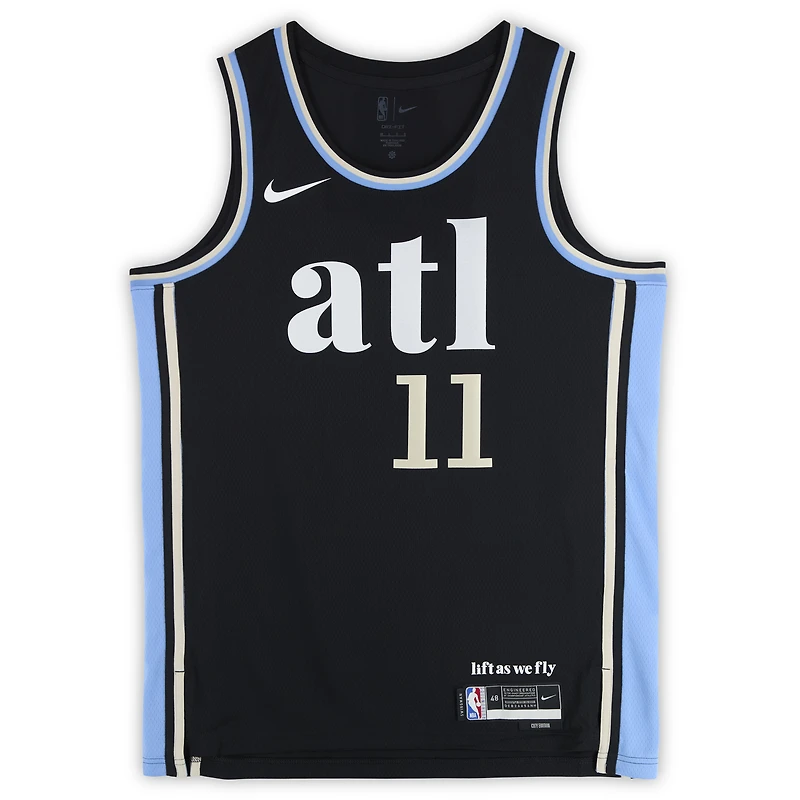 Trae Young Atlanta Hawks Autographed Black Nike 2023-24 City Edition Swingman Jersey
