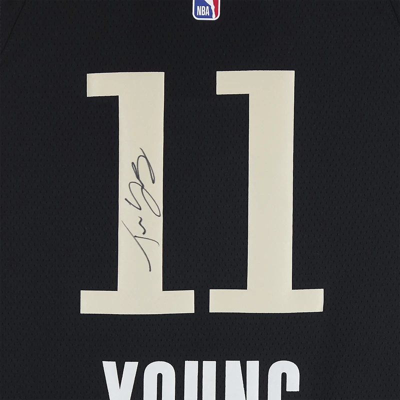 Trae Young Atlanta Hawks Autographed Black Nike 2023-24 City Edition Swingman Jersey