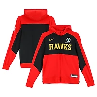 Trae Young Atlanta Hawks Player-Worn Red/Black Nike Full-Zip Hoodie from the 2024-25 NBA Season - Size M