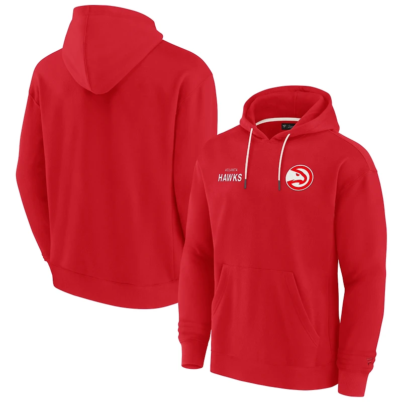 Unisex Fanatics Red Atlanta Hawks Elements Super Soft Fleece Pullover Hoodie
