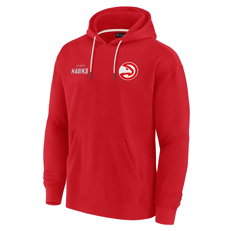 Unisex Fanatics Red Atlanta Hawks Elements Super Soft Fleece Pullover Hoodie