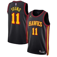 Unisexe Jordan Brand Trae Young Noir Atlanta Hawks Swingman Jersey - Statement Edition