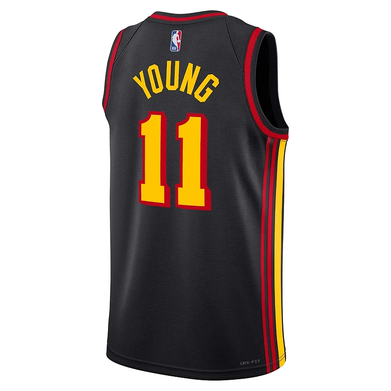 Unisexe Jordan Brand Trae Young Noir Atlanta Hawks Swingman Jersey - Statement Edition