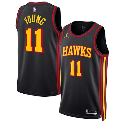 Unisexe Jordan Brand Trae Young Noir Atlanta Hawks Swingman Jersey - Statement Edition