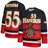 Maillot de hockey unisexe Mitchell & Ness Dikembe Mutombo rouge des Atlanta Hawks Maxxed Out Fashion